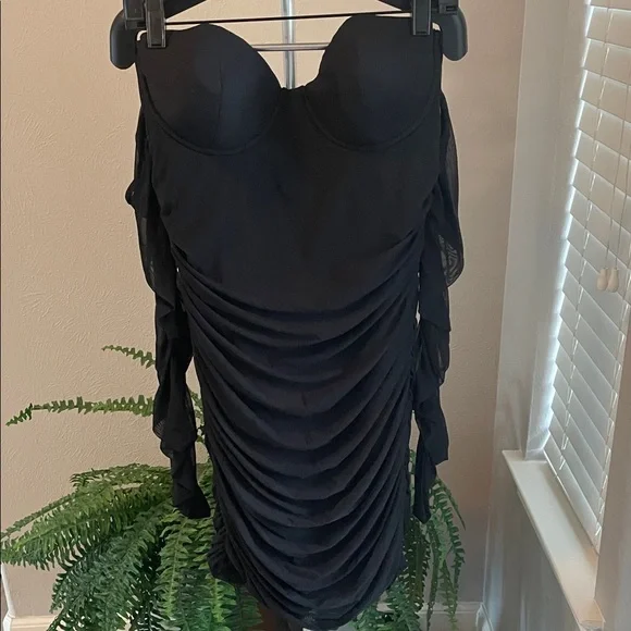 Oh Polly Black Strapless Dress - Picture 9 of 9